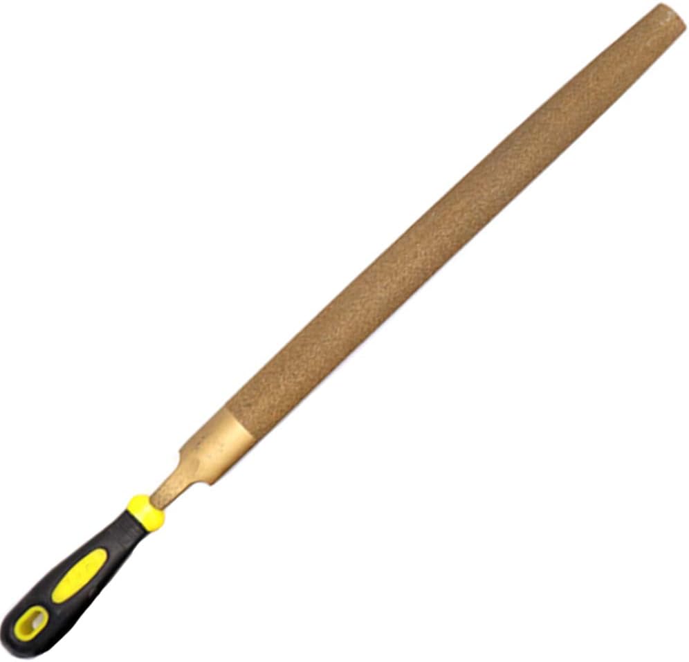 Half Round File,Brazing Diamond File with Rubber Handle,Assorted Wood Rasp Hand File for Woodwork, Metal, Model And Hobby Applications,14 Inch(Gold)