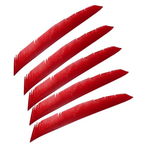 PATIKIL Piume per Frecce, Confezione da 50 11 Pollici Piuma di Tacchino Fletching Frecce da Tiro con L'Arco Piuma di Frecce Ala Destra Scudo Fletch per Fai da Te Tiro al Bersaglio, Rosso