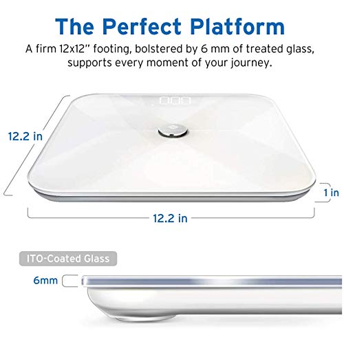 Etekcity Smart Digital Bathroom Weight Scale, Scales For Body Weight And Fat, Wellness Bluetooth Health Monitor, 12.2 X 12.2 Inches, White #TOP7