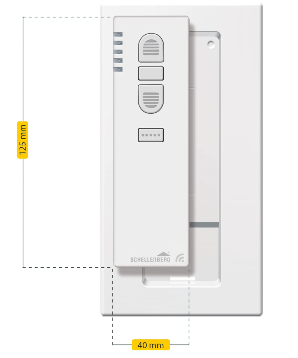 Schellenberg 20016 Sonde radio portable 5 canaux avec support mural, blanc