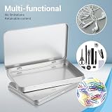 Bremorou 2 Stück Blechdose Metalldose Metallbox Klein Metallbox Süßigkeiten Leere Metallbehälter Metalldosen mit Deckel für Diy Verwenden Home Organizer Silber 18 × 11 × 1.5 Cm