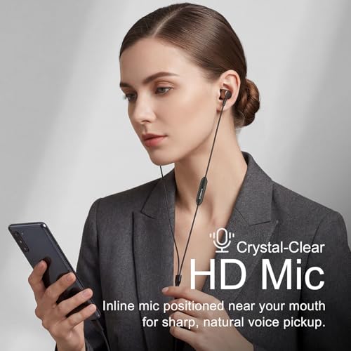 Image of HAMMER Nova 2 Type C Wired Earphones with Mic, Metal Earbuds, Deep Bass, 13mm Driver, in-line Control, Tangle-Free Cable, USB-C in-Ear Headphones for Smartphone /Laptop /PC and Tablet (Black)