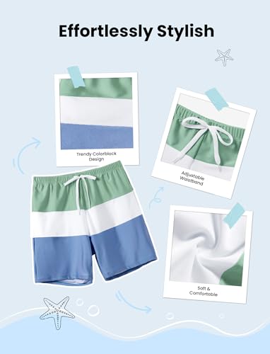 Image of PATPAT Family Matching Swimsuits: Mommy and Me One Shoulder Colorblock Bathing Suits One Piece Swimwear Sets