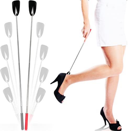 Stimo XL 2er Set Schuhlöffel ausziehbar 74cm Mini Schuhanzieher extra lang und stabil aus Metall Cover