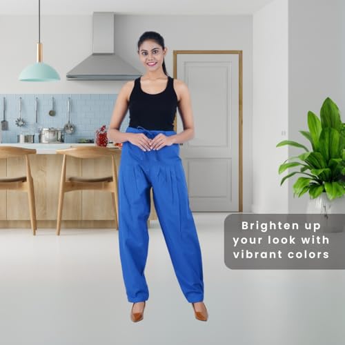 Image of Happy Bunny Salwar Pant - Modern Style Pure Cotton for Women - Ethnic Semi Patiala Trouser - Office,Home - All Day Comfort Wear with Drawstring