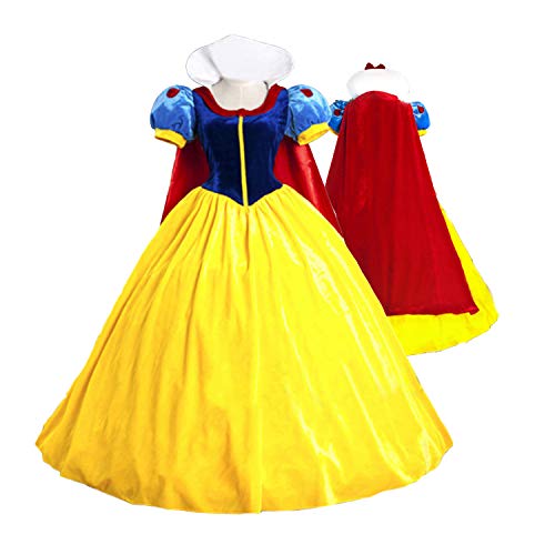 Baycon Halloween Classic Deluxe Princess Costume Adult Queen Fairytale Dress Role Cosplay for Adult