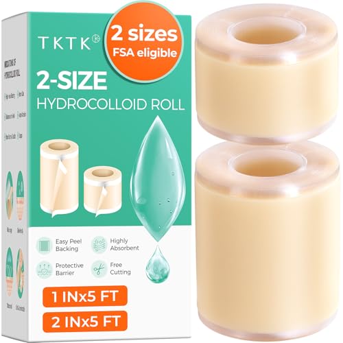 Image of TKTK Hydrocolloid Roll 2 Sizes, Cut-to-Fit Bandages for Pimple & Wounds