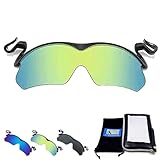 POCONT Clip Cap Sports Sunglasses, Clip on Sunglasses Outdoor Polarized Clip Cap Golf Cycling Fishing Sunglasses for Men (Green)