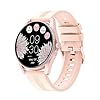 HUAKUA Smart Watches for Women Men (Answer/Make Calls) Compatible with iPhone/Android Phones, Reloj para Mujer Hombre Round Fitness Tracker with Heart Rate Monitor Sleep/Steps Tracker Waterproof Pink