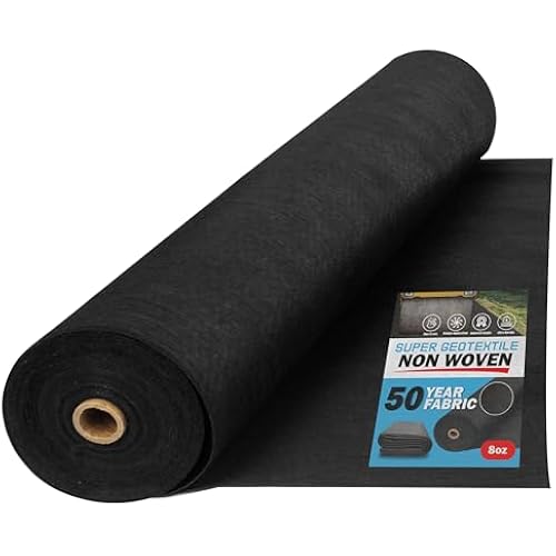 Super Geotextile 4, 6, 8 oz Non Woven Fabric for Landscaping, French Drains, Underlayment, Erosion Control, Construction Projects - 8 oz (10X100)