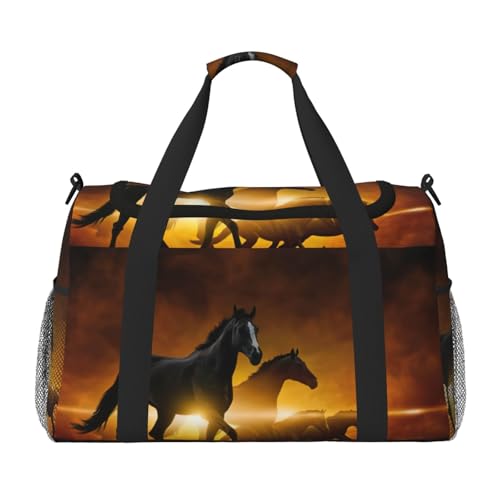 Sac de voyage chevaux noirs pour femme pour éviter les frais de bagages en cabine d'avion