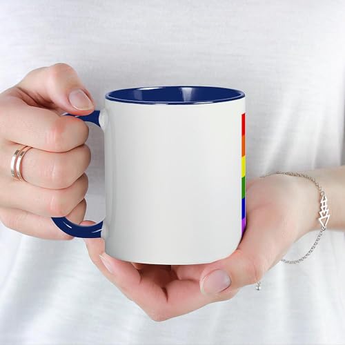 Taza de cerámica CafePress con bandera Rainbow Pride 11 oz miniatura 5