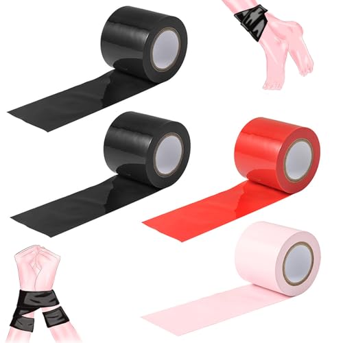 FANSEELM 4Pieces5cm*16m BDSM Bondage Tape Set, Kein Klebeband Static Tape, Multifunktionale Bondage Rope Tape SM Tape für Sex Play Paare Weiblich Männlich Bondage Sets Sex Tape Bondage