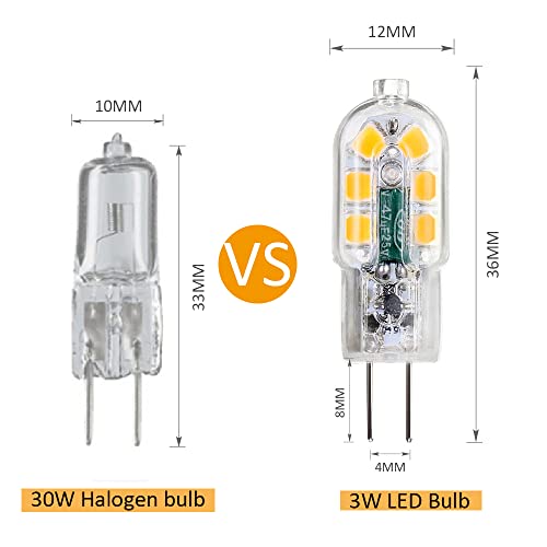 AC/DC 12V 3W G4 Lâmpada LED Substituição equivalente de lâmpada de halogéneo de 30W Base bi-pino de