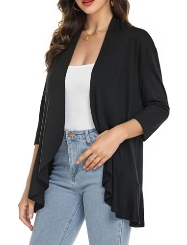 Women's Lightweight Cardigan Short Sleeve Casual Knit Cardigans Sweater Tops2