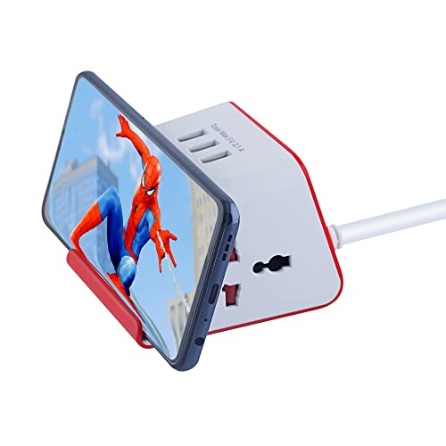 Image of MX Cube Universal Power Strip with 2 Universal Sockets + 2 USB Ports & 1 USB-C | Spike Guard with Smart Charging | Surge Protected Extension Cord (1.5 Meter) for Home, Office & Travel