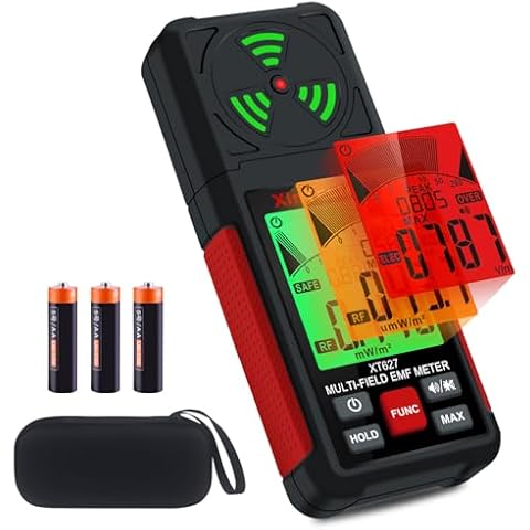 Xin Tester EMF Detector Meter 3-in-1 Digital Electromagnetic Radiation Magnetic Field Reader Tester, Home Outdoor Microwave Radioactive Ghost Hunting Cell Phone Towers WiFi Signal Detecting Cover