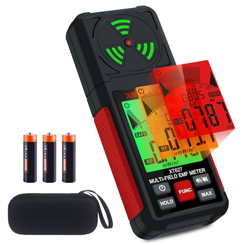 Xin Tester EMF Detector Meter 3-in-1 Digital Electromagnetic Radiation Magnetic Field Reader Tester, Home Outdoor Microwave Radioactive Ghost Hunting Cell Phone Towers WiFi Signal Detecting