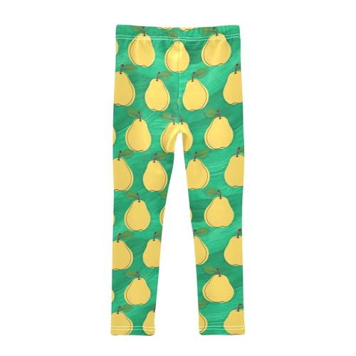 Yellow Pear Green Girls Leggings Ultra Soft Compression Yoga Gym Pants for Kids 4-10T2