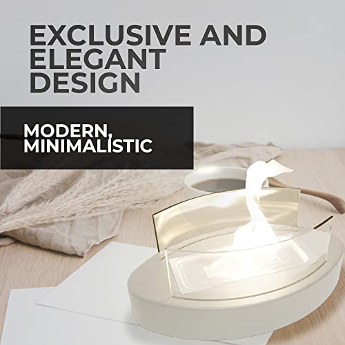 Savge Tabletop Fire Pit - 90+ Min Burn, Mini Personal Indoor Outdoor Fire Bowl, Tabletop Fireplace, Smores Maker – Odorless And Smokeless Fire Pit For Parties, Smores And Home Decor (Metal, White) #TOP2