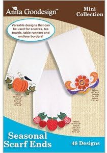 Anita Goodesign 117MAGHD Seasonal Scarf Ends Mini Collection Multi-format Embroidery Designs CD