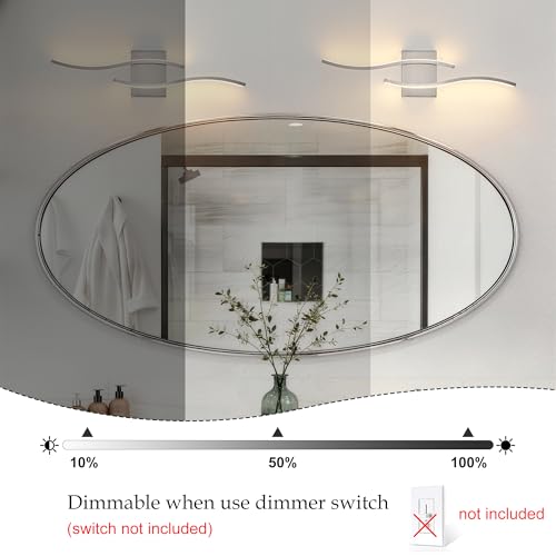 Image of KARTOOSH Hardwired Brushed Nickel Vanity Lights for Bathroom