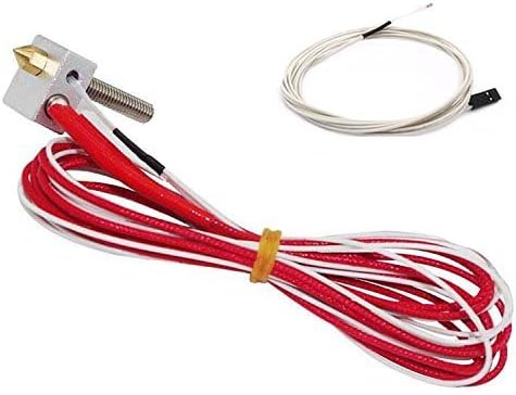 Kee Pang MK8 Extruder Hot End Assembled Part +M6 X 30mm Teflon Tube Barrel for RepRap 3D Printer 1.75mm Filament (12V 40W Heater)