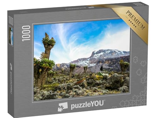 puzzleYOU: Puzzle 1000 Teile „Camping auf dem Kilimanjaro in Zelten, um die Gletscher zu sehen, Afrika“ – aus der Puzzle-Kollektion Seven Summits, Kilimandscharo