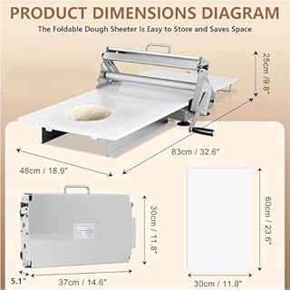 Sfogliatrice Manuale Pieghevole Per Croissant E Pasta Sfoglia, Sfogliatrice Professionale Hand-cranked Puff Pastry Machine, Sfogliatrice Pasticceria Per Casa Commerciale In Acciaio Inossidabile