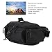 Waist Bag, Large Capacity Water Proof Waist Pack with Adjustable Belt & Multiple Compartments for Travel Hiking Outdoor Sports (Black)