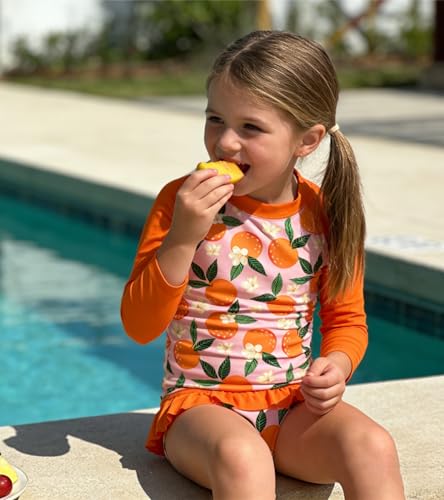 Image of UNIFACO Toddler Girls Swimsuit Rashguard Set Summer Beach Breathable Tankini with UPF 50+ Sun Protection 2-8T