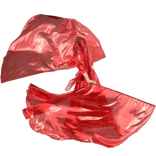Baisdan 75"x 55" Extra Large Worship Flags with Flex Rod, Semicircle Worship Angel Wing Praise Flags for Dance Church (Red flag)