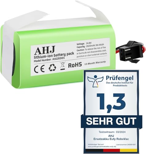 AHJ 14.4V 2600mAh Ersatzakku für Eufy RoboVac G10 G20 G30 G35 G40 Hybrid, für Eufy 11 11S 11S MAX 15C 15C MAX 25C 25C Max 30 30C 30 Max 35C, für Ecovacs Deebot N79 N79S DN622, für Tesvor X500 Akku
