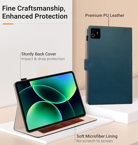 Image of TGK Flip Cover Case for Xiaomi Mi Pad 8 /8 Pro /Mi Pad 7 /7 Pro 11.2 inch Tablet with Stylus Holder (Cerulean Blue)