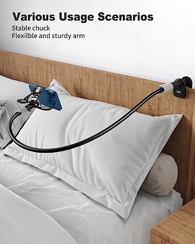 Saiji C1-B-US03FBM Gooseneck Bed Phone Holder, Flexible Long Arm Phone Mount For Desk, Clip Bracket Clamp Stand, Iphone Stand, Mobile Cell Phone Stand Document Camera Nintendo Switch thumb #1