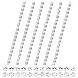 M METERXITY 6erPcs Vollgewindestange M4x100mm 304 Edelstahl Rechtsgewinde Gewindestange Mit Sechskantmuttern Und Unterlegscheiben Für Möbelankerbolzen Klemmen U-Bolzen Perlenverzierte