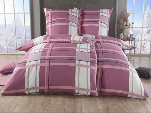 MALIKA 2 teilige kuschelige Baumwolle Soft Fein Biber Bettwäsche 135x200 + 80x80 Kissenbezug, flauschig warme Winter Bettbezug, Größe:155x220 + 80x80 cm, Design - Motiv:Design 3