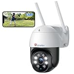 Ctronics 5MP Security Camera Outdoor, 2.4/5Ghz WiFi PTZ CCTV Surveillance Camera, Human Detection & Auto Tracking, Siren Alarm, Color Night Vision, 2-Way Audio,TF/Cloud Storage,IP66