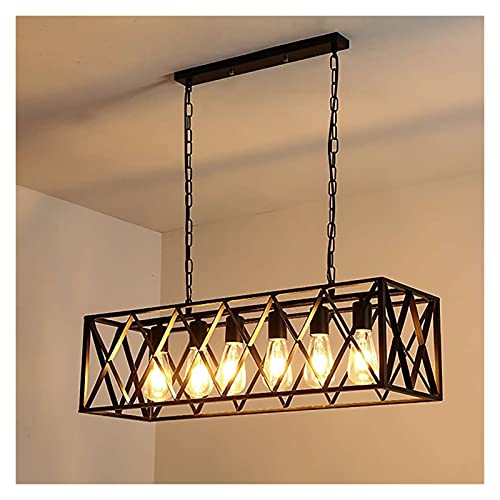 Lampe à suspension design industriel rétro asymétrique 4 ou 6 têtes pour salon moderne