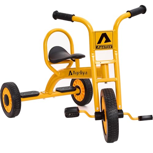 For Sale! Ageliya Preschool Tricycles for Age Rider 3+, Durable Metal Pedal Trike for Backyard Playg...