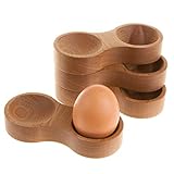 Rasch Design Eierbecher Holz mit Mulde für die Eierschalen aus Massivholz - Buche, 4er Set