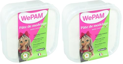 WePAM - PFWBBB-145 - Pasta de porcelana fría, 145 ml, color blanco (Paquete de 2)