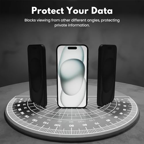 Image of CASEGEAR Privacy Screen Protector Compatible With iPhone 15 Plus Anti Spy Tempered Glass | Curved Edges | Case Friendly | Easy Installation Kit