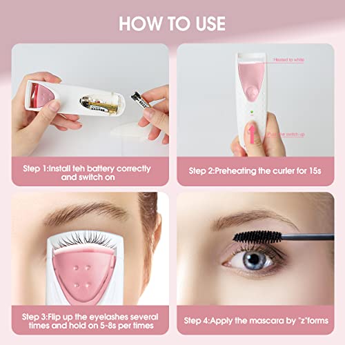 TOUCHBeauty Professional Heated Eyelash Curler with Silicone Refill Pad Curling Tool for Women Long Lasting Eyelashes TB-2003B - Thumbnail 6