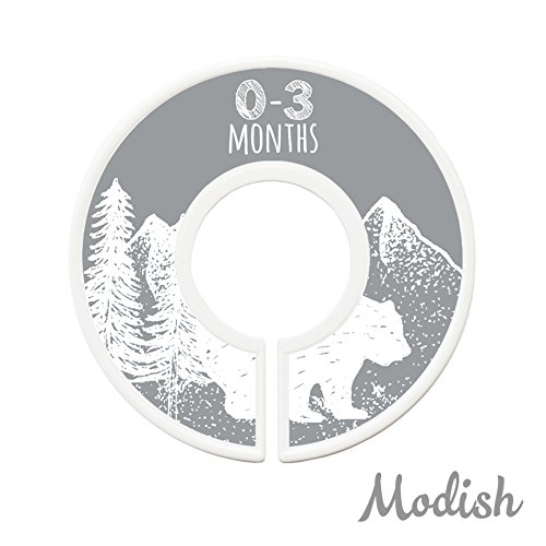 Modish Labels Baby Clothes Size Dividers, Baby Closet Organizers, Closet Size Dividers, Baby Closet Organizers, Clothes Organizer, Neutral, Boy, Girl, Woodland Animals, Tribal, Nordic (Gray) #TOP2