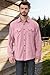 Cromoncent Mens Flannel Shirts Business Casual Long Sleeve Button Down Shirts, Flannel Pink,2X-Large