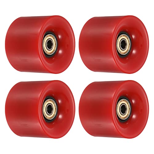 ruedas surfskate 17 PATIKIL 60mm Longboard Ruedas con Rodamientos ABEC-11, 4 Paquetes Calle Ruedas para Patinetas Crucero Ruedas Repuesto 80A, Rojo Dorado