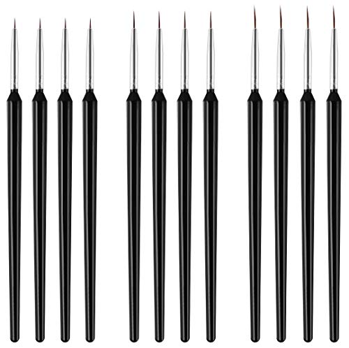 Dadabig 12 Pcs Pincel para Arte de Uña Pincel de Uñas con Pincel de Punta Cepillo de Uñas para Dibujar patrones de Línea,S,M,L Cover