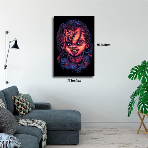 Image of HUANNY Diamond Painting Horror Movie Diamond Art Chucky, 5D Full Drill Cross Stitch Embroidery Kits