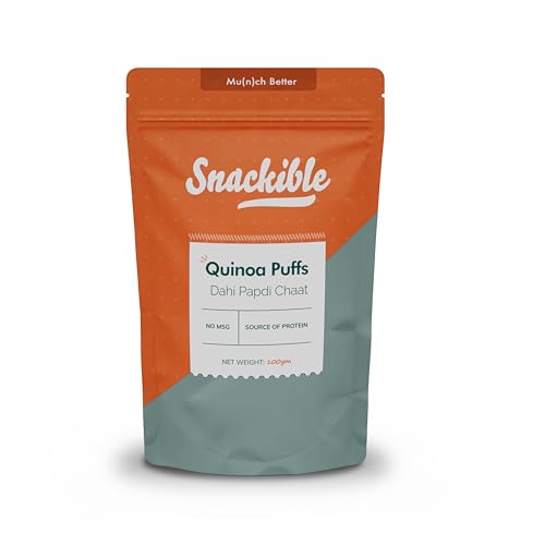 Snackible Dahi Papdi Chaat Quinoa Puffs - 100gm (Pack of 1) (B0CJRNHRHM) Amazon Price History, Amazon Price Tracker
